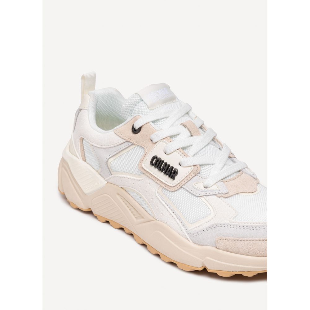Colmar Men's Chunky Polyester Suede Leather Sneakers - White