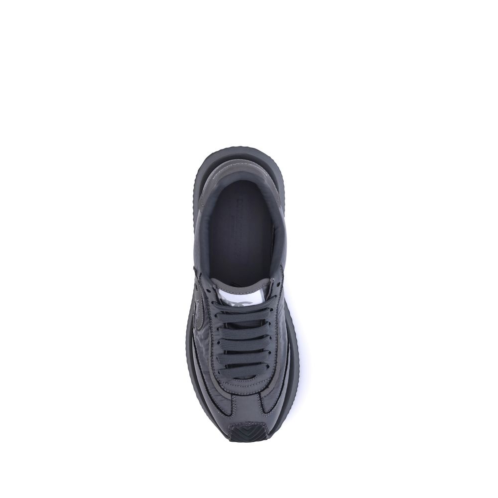 Dolce & Gabbana Men's Athletic Suede Leather Sneakers - Black Monogram