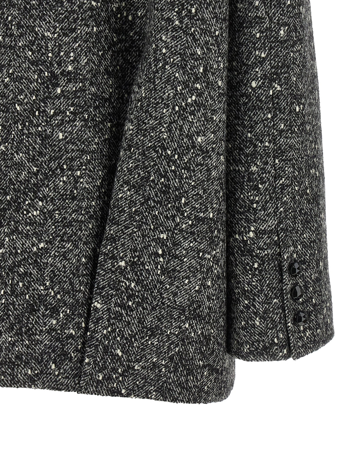 Valentino Garavani Women's Polyamide & Virgin Wool Overcoat - Bicolour Black White Chevron