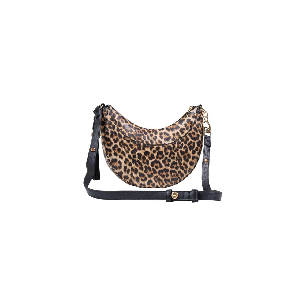 Liu Jo Polyethylene & Polyurethane Large Shoulder Hobo Handbag - Animal Gold Multicolor Print