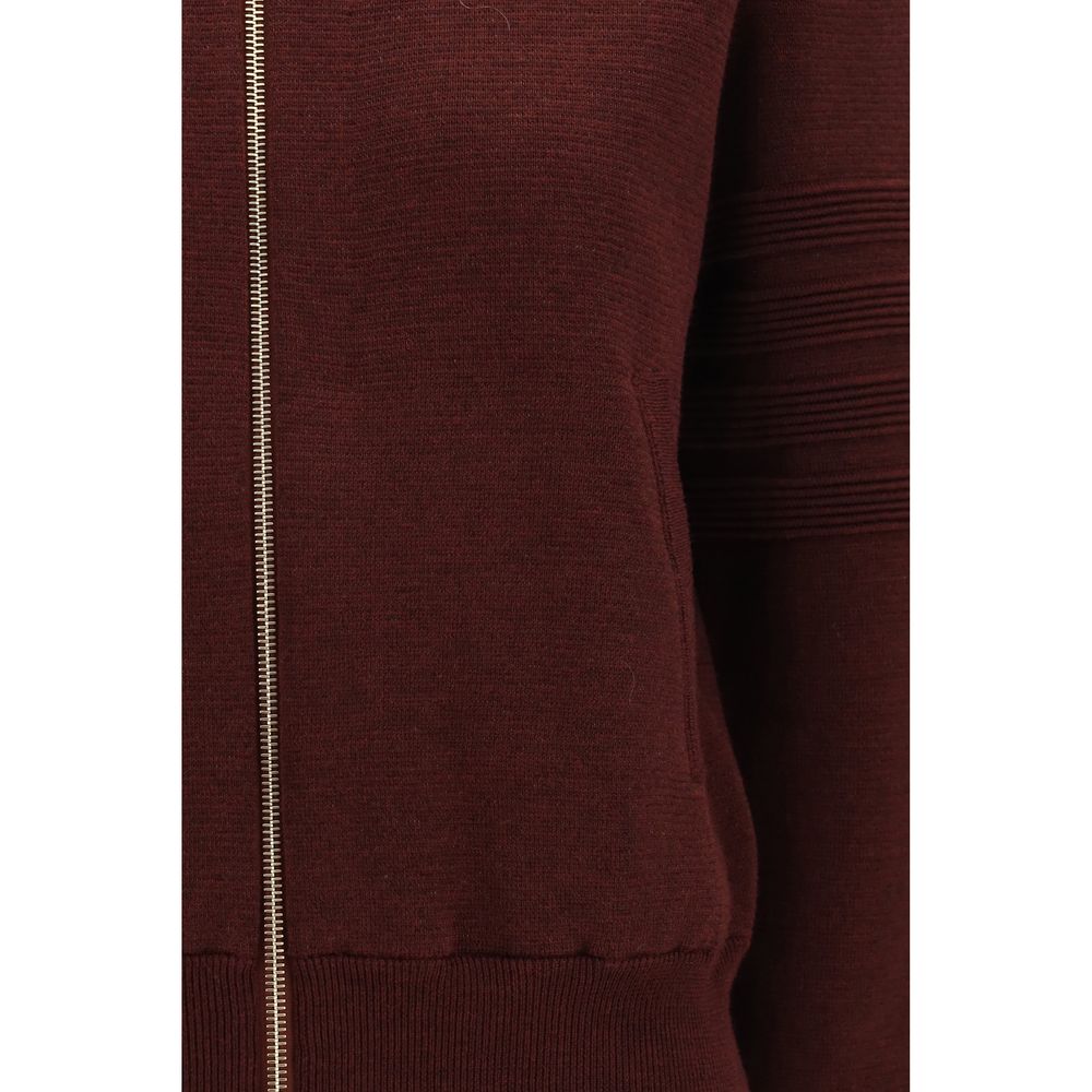 Thom Browne Women's Fleeced Cotton Linen & Merino Wool Bomber Jacket - Bordeaux Signature Striped