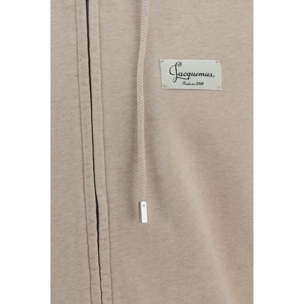 Jacquemus Men's Relaxed Fit Regular Cotton Sweatshirt Hoodie - Beige