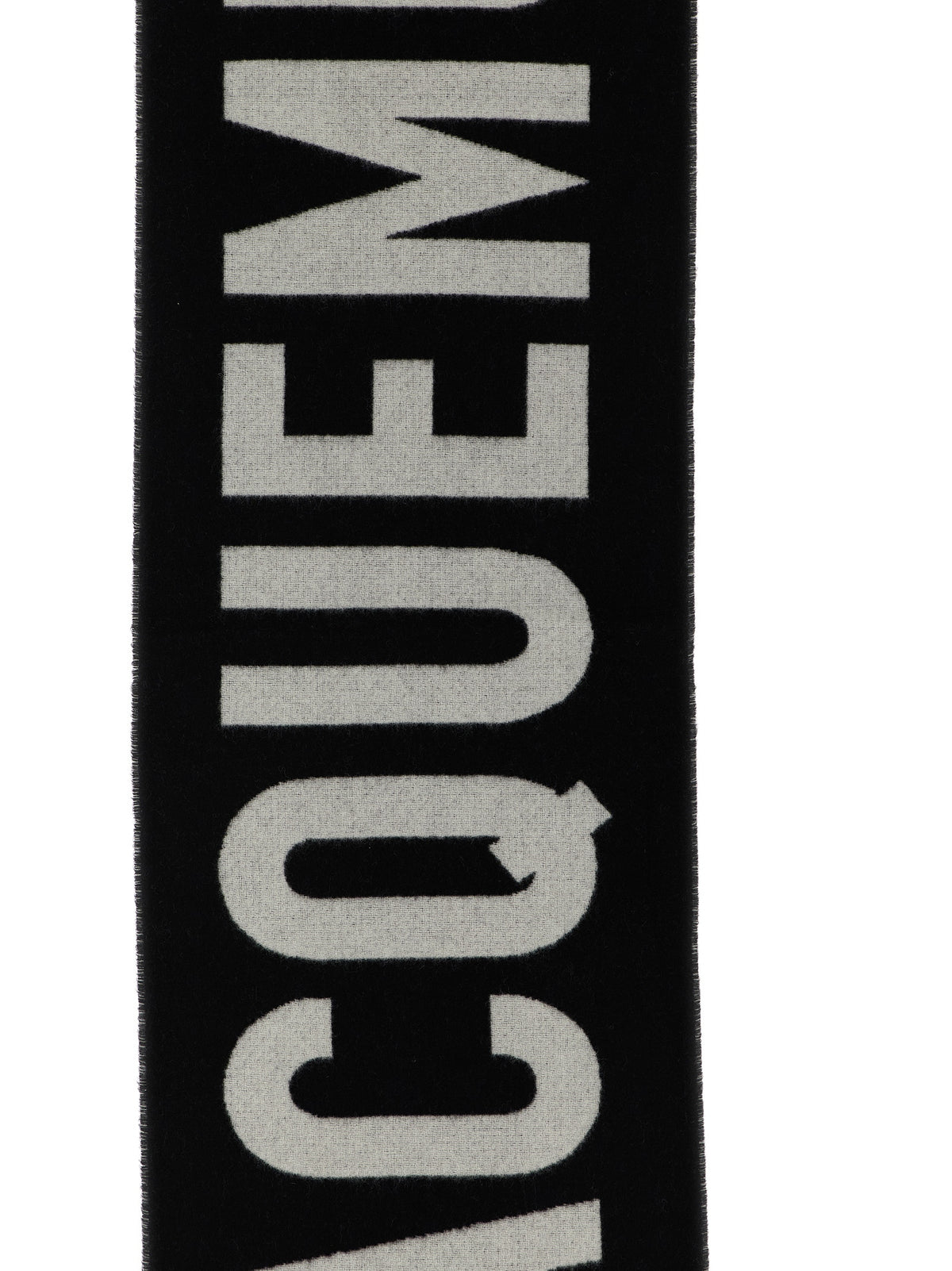Jacquemus Virgin Wool Foulard Fringes Scarf - Black Signature