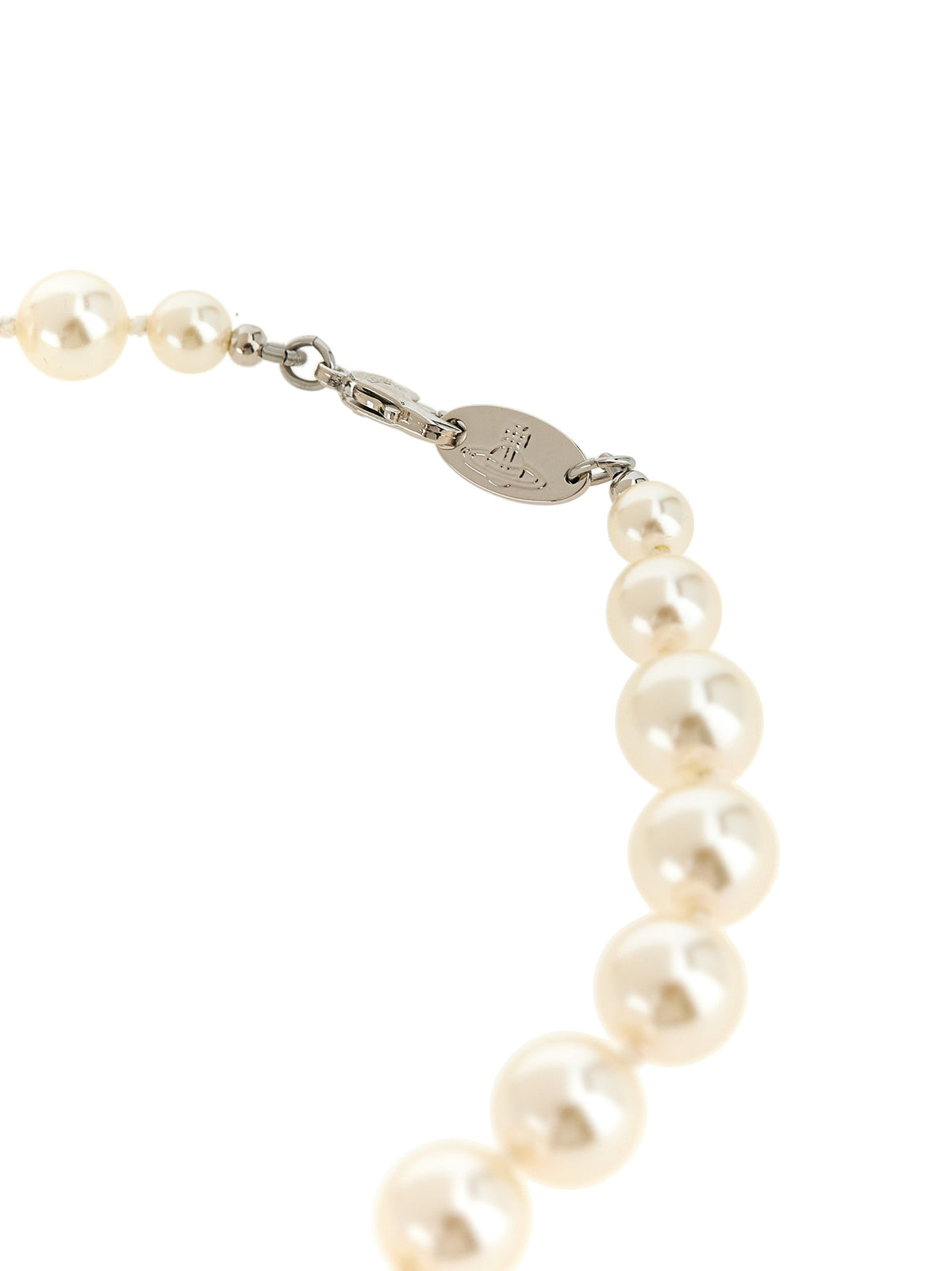 Vivienne Westwood Heart Orb Women's Silver Brass & Pearls Necklace - Pearl Silver