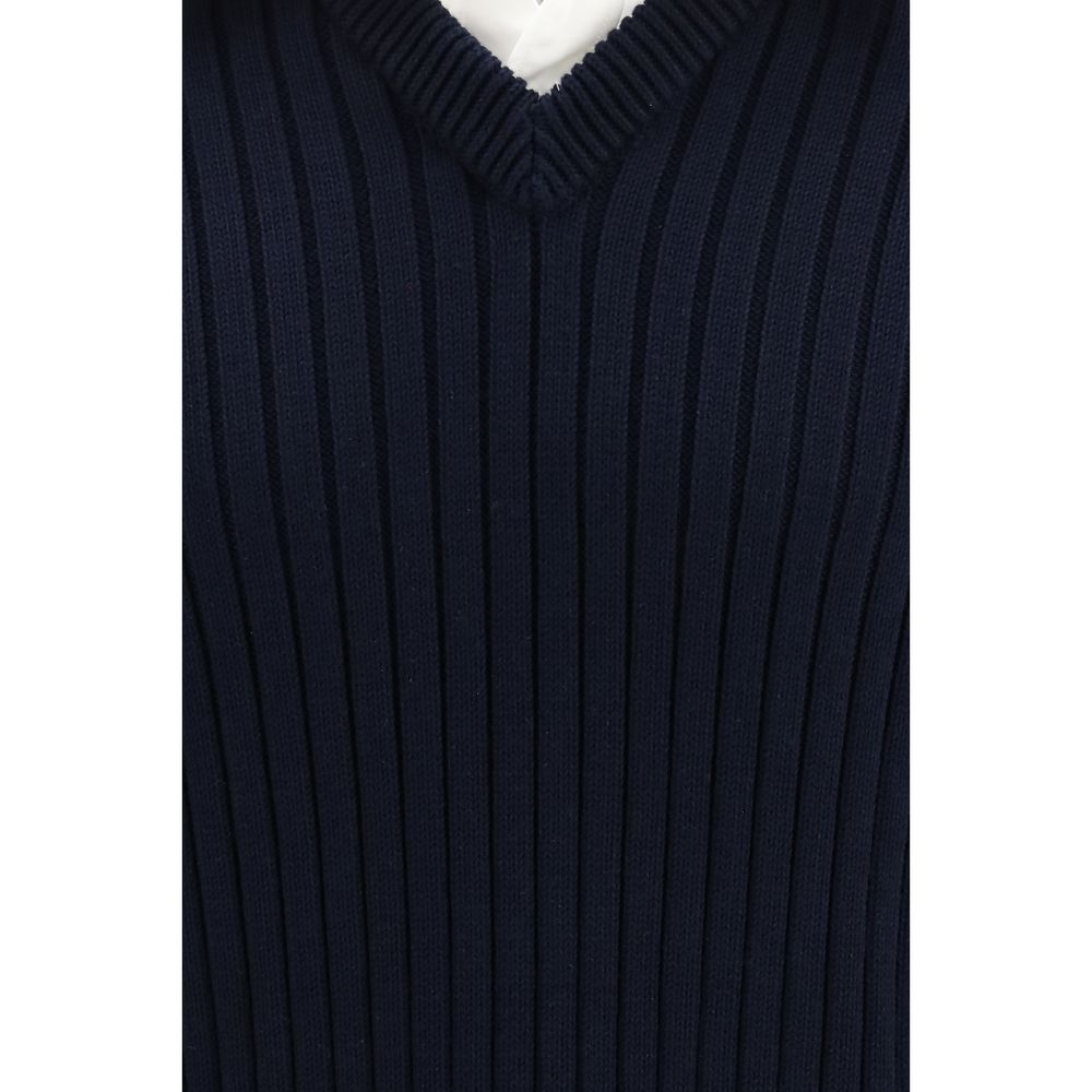 Balenciaga Men's Straight Regular Fit Crew Neck Cotton Sweatshirt - Blue