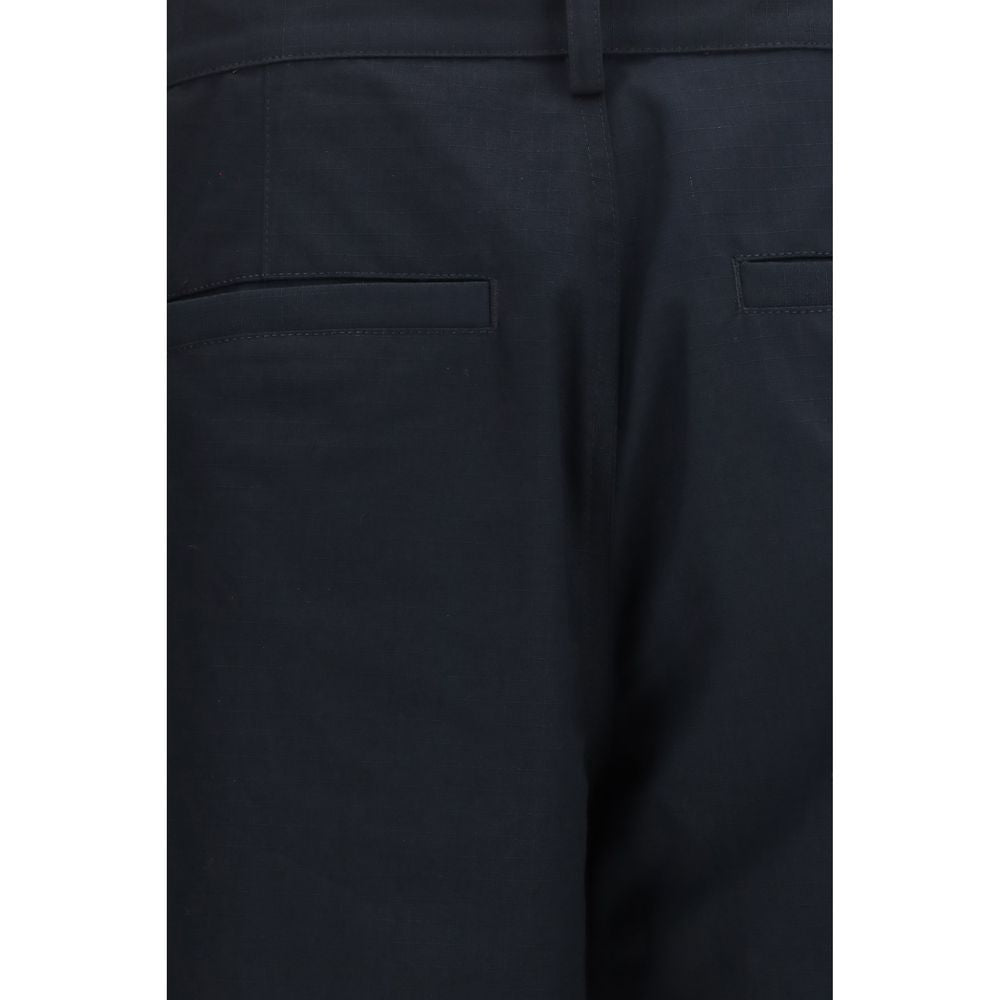 Balenciaga Men's Straight Leg Regular Fit Mid Rise Cotton Cargo Pants - Black