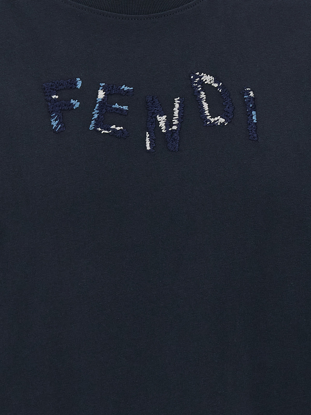 T-Shirt by Fendi for men in cotton dark-blue features an on trend silhouette, perfectly showcasing a on trend and for an elevated aesthetic.