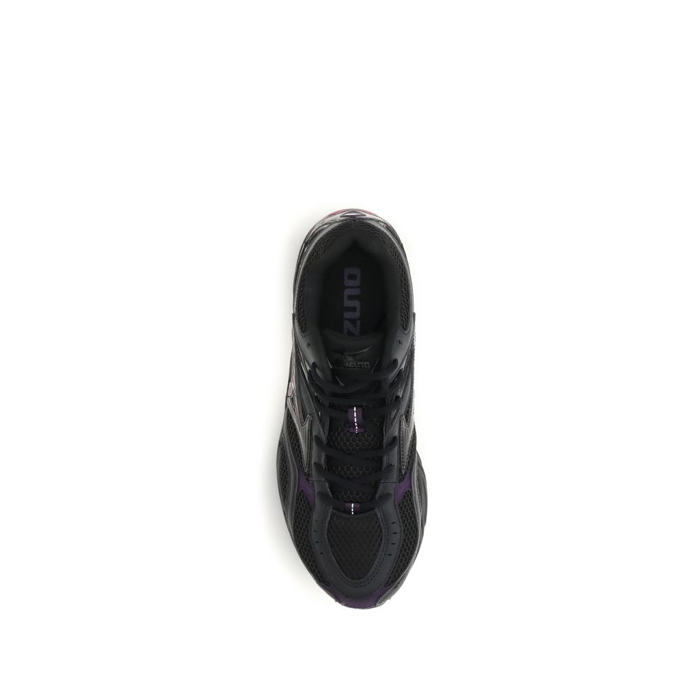 Athletic Sneakers by MIZUNO for men in rubber & fabric black presents a sleek silhouette, perfectly capturing the athletic style essence of Men's Athletic Rubber & Fabric Sneakers with its sleek design and premium finish.