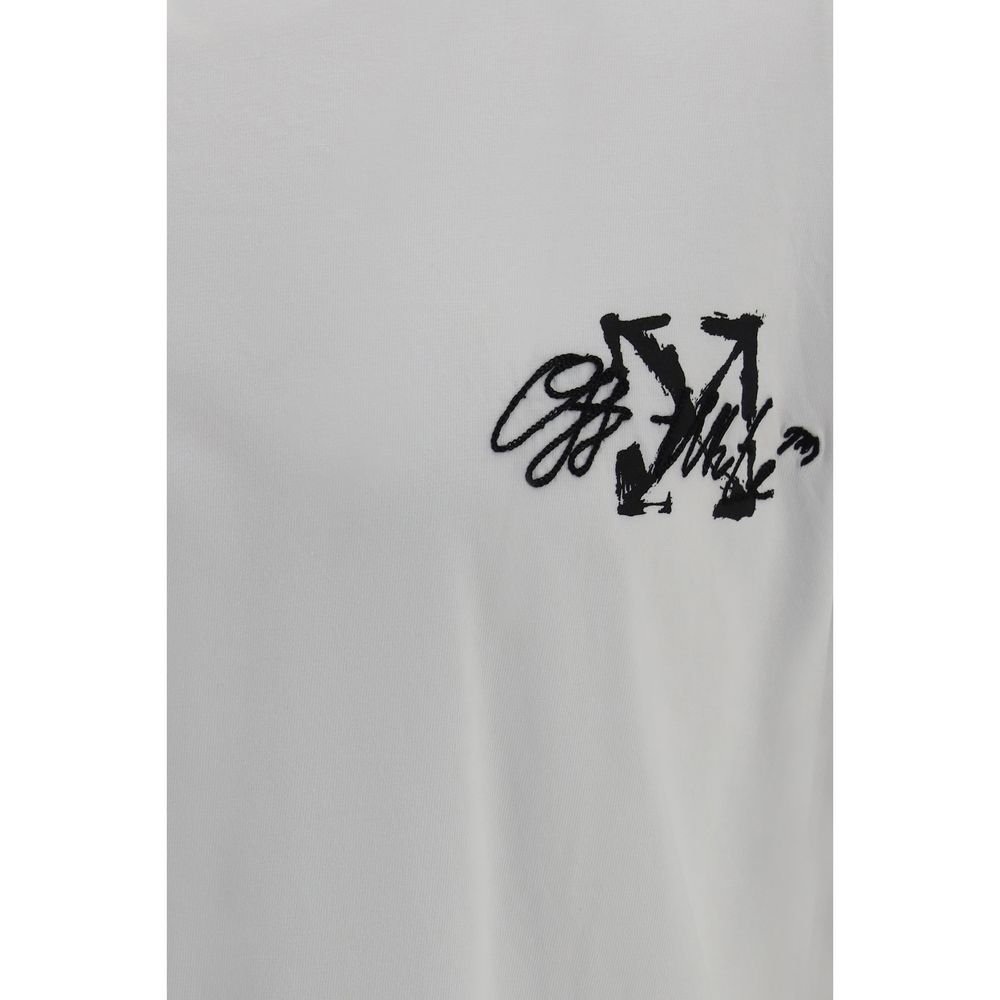 Activewear T-Shirt by Off-White for men in cotton white features an athletic silhouette with sleeves and a crew neckline neckline, enhanced by high-performance .