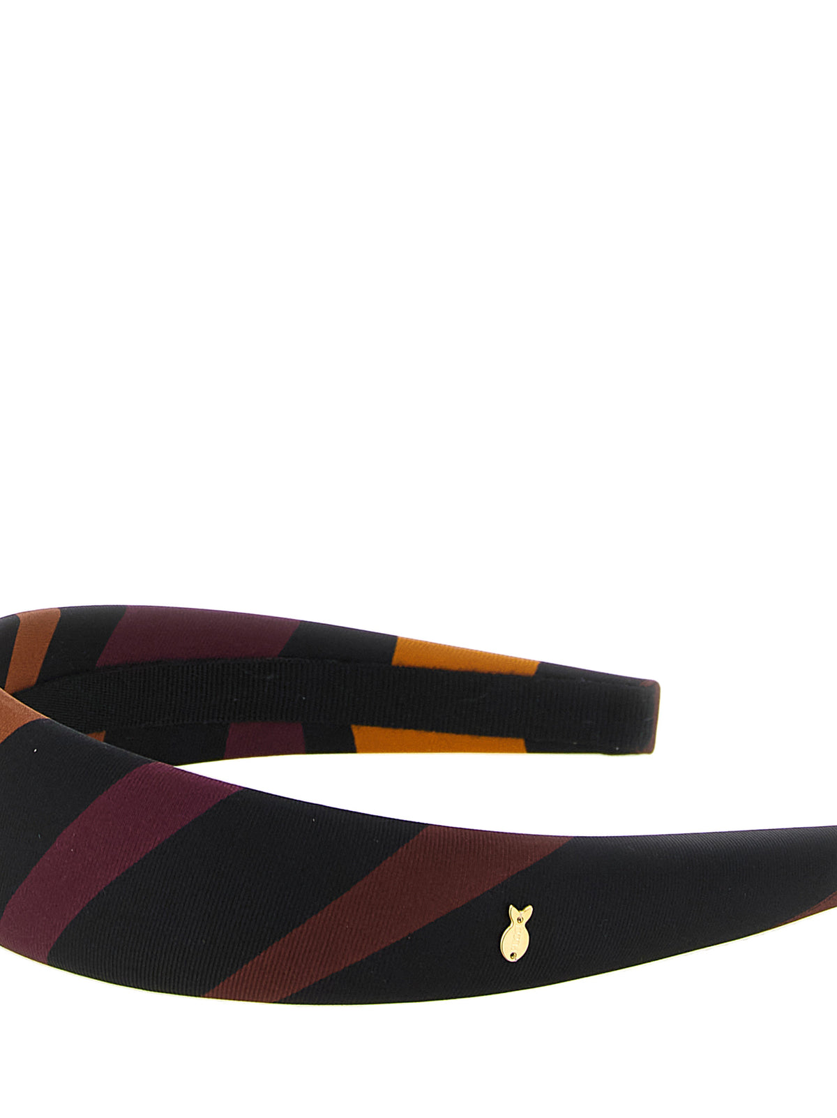 Emilio Pucci Silk Headband - Black Brown Gold Multicolor Yellow Patterned Print