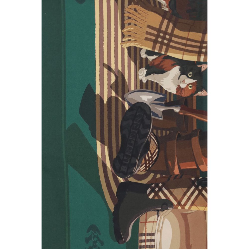 Burberry Silk Twill Square Scarf - Bicolour Signature Print Print