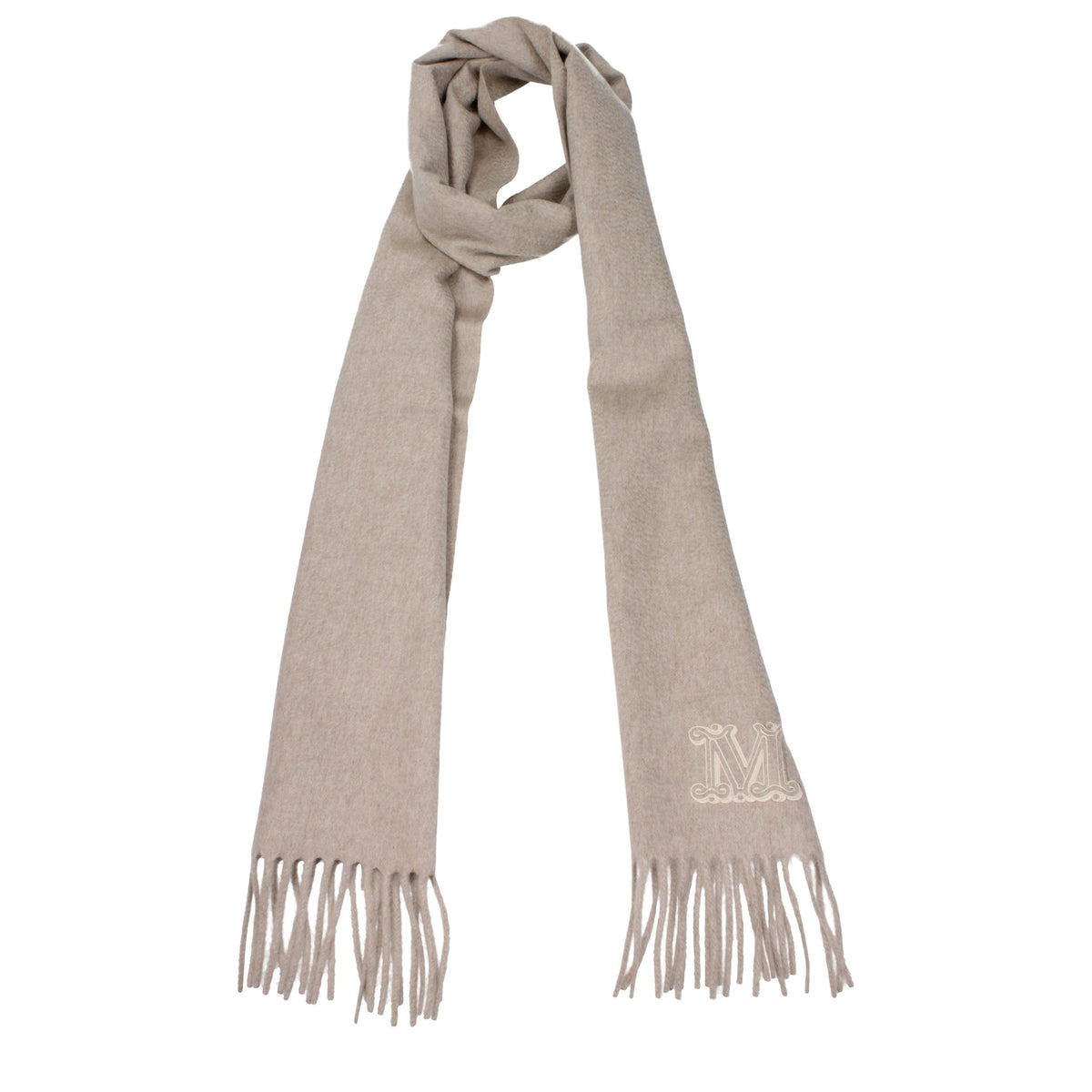 Max Mara Cashmere Fringes Scarf - Beige