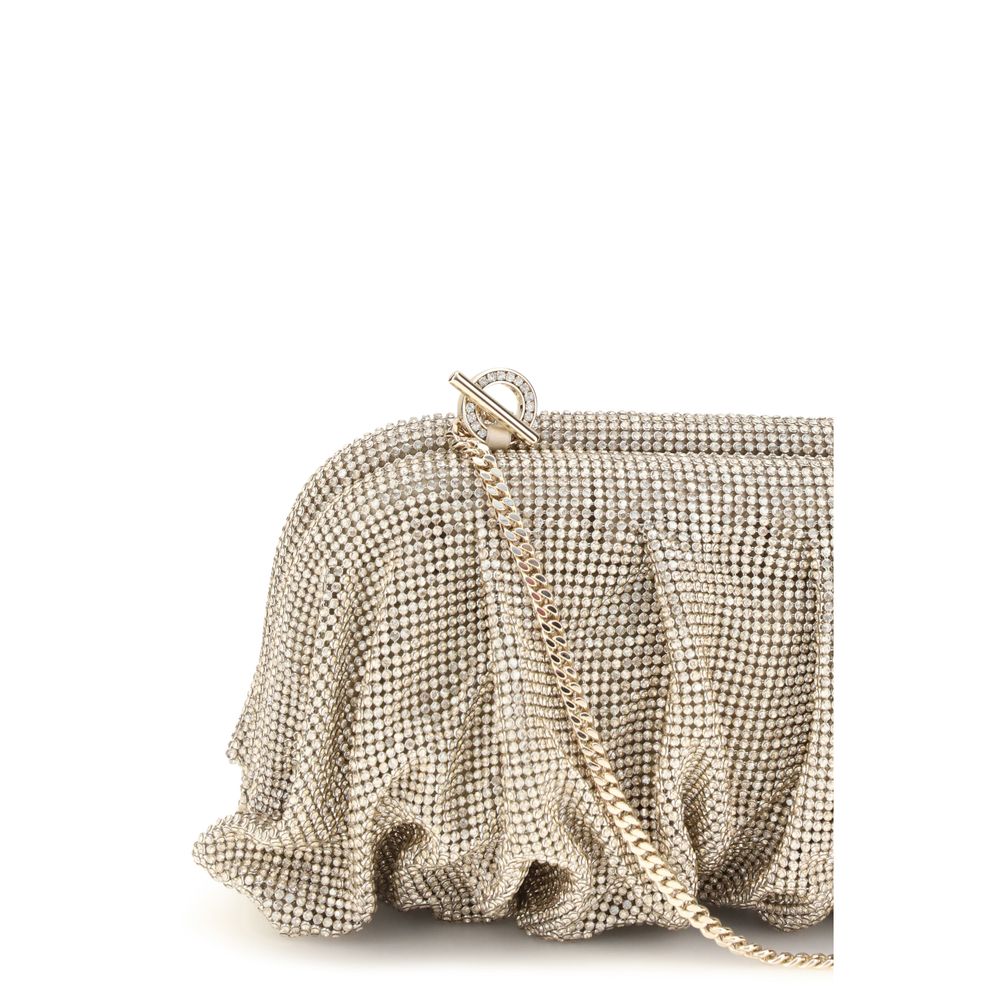 Benedetta Bruzziches Venus Aluminum Satin & Silk Pouch Clutch Handbag - Silver