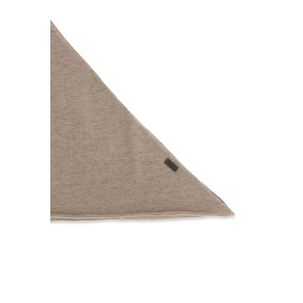 Brunello Cucinelli Cashmere Wrap Triangular Scarf - Beige Signature