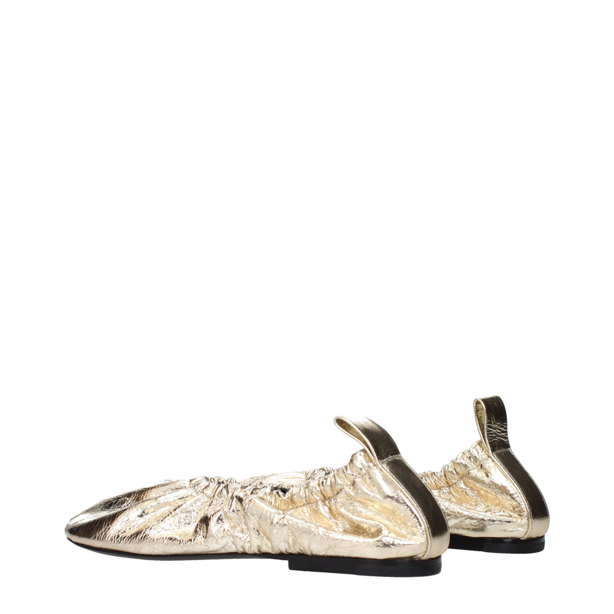 Jil Sander Gold Leather Ballet Flats