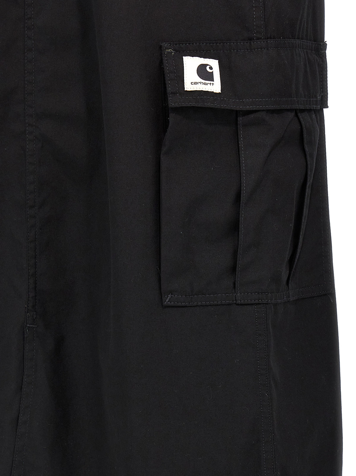 Carhartt Wip Black Cotton Midi Skirt
