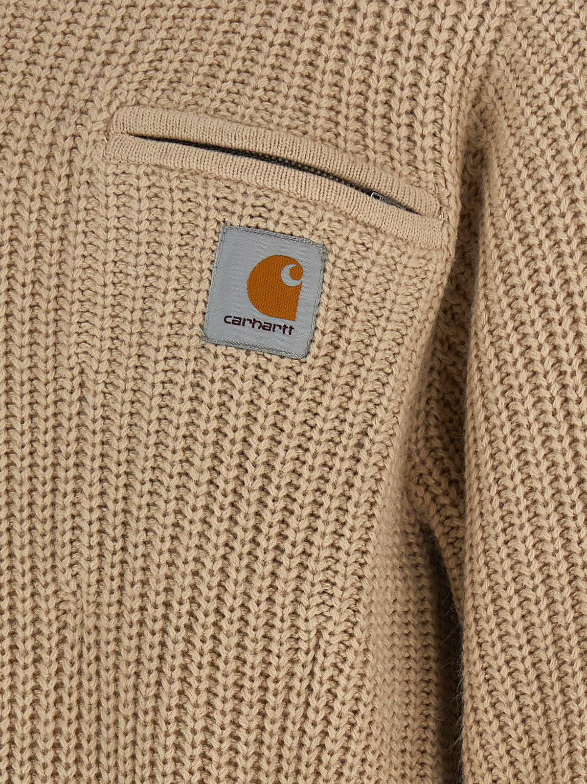 Carhartt Wip Men's High Collar Acetate Wool Cardigan - Beige Patterned