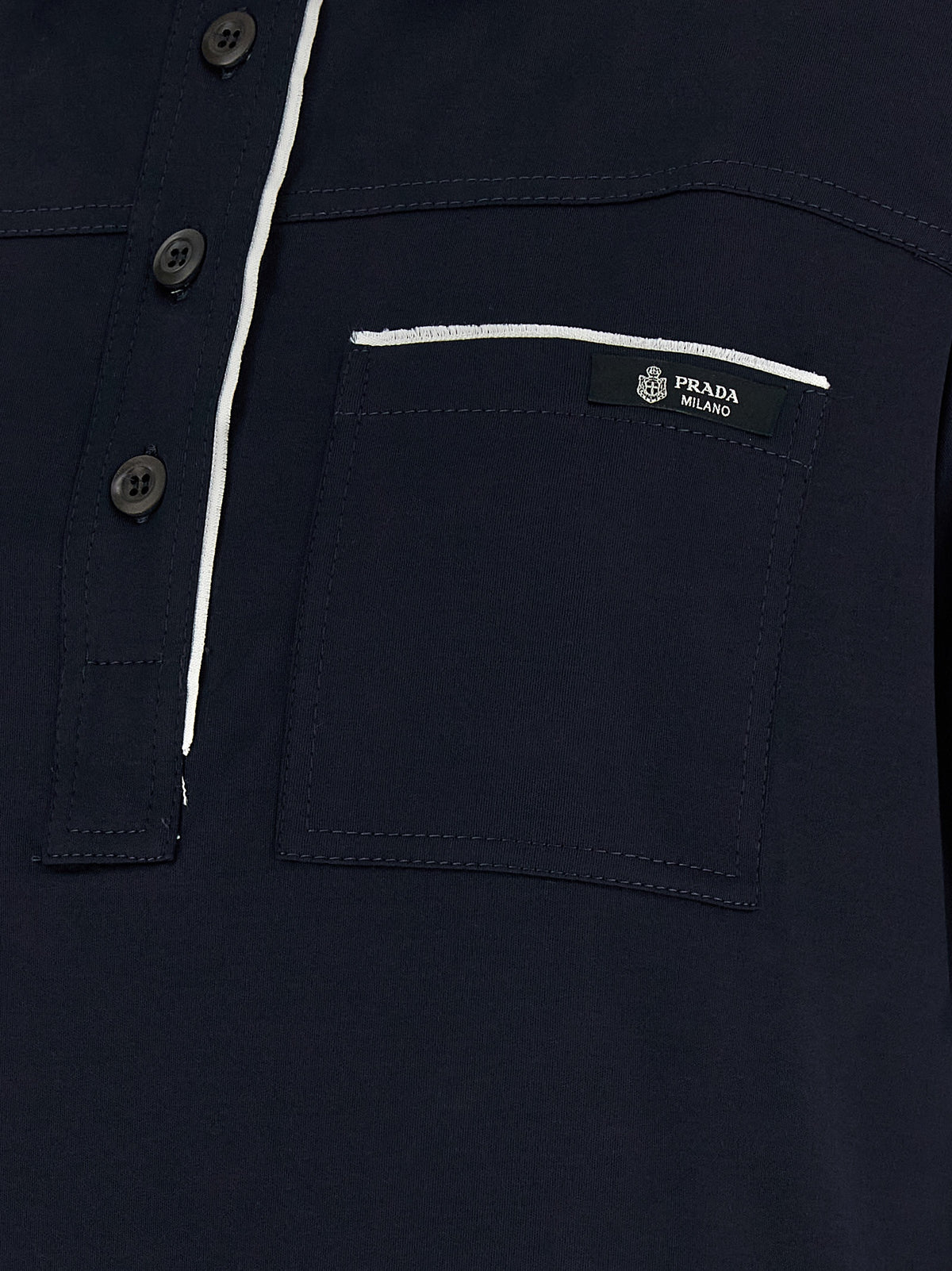 Prada Blue Cotton Polo Shirt