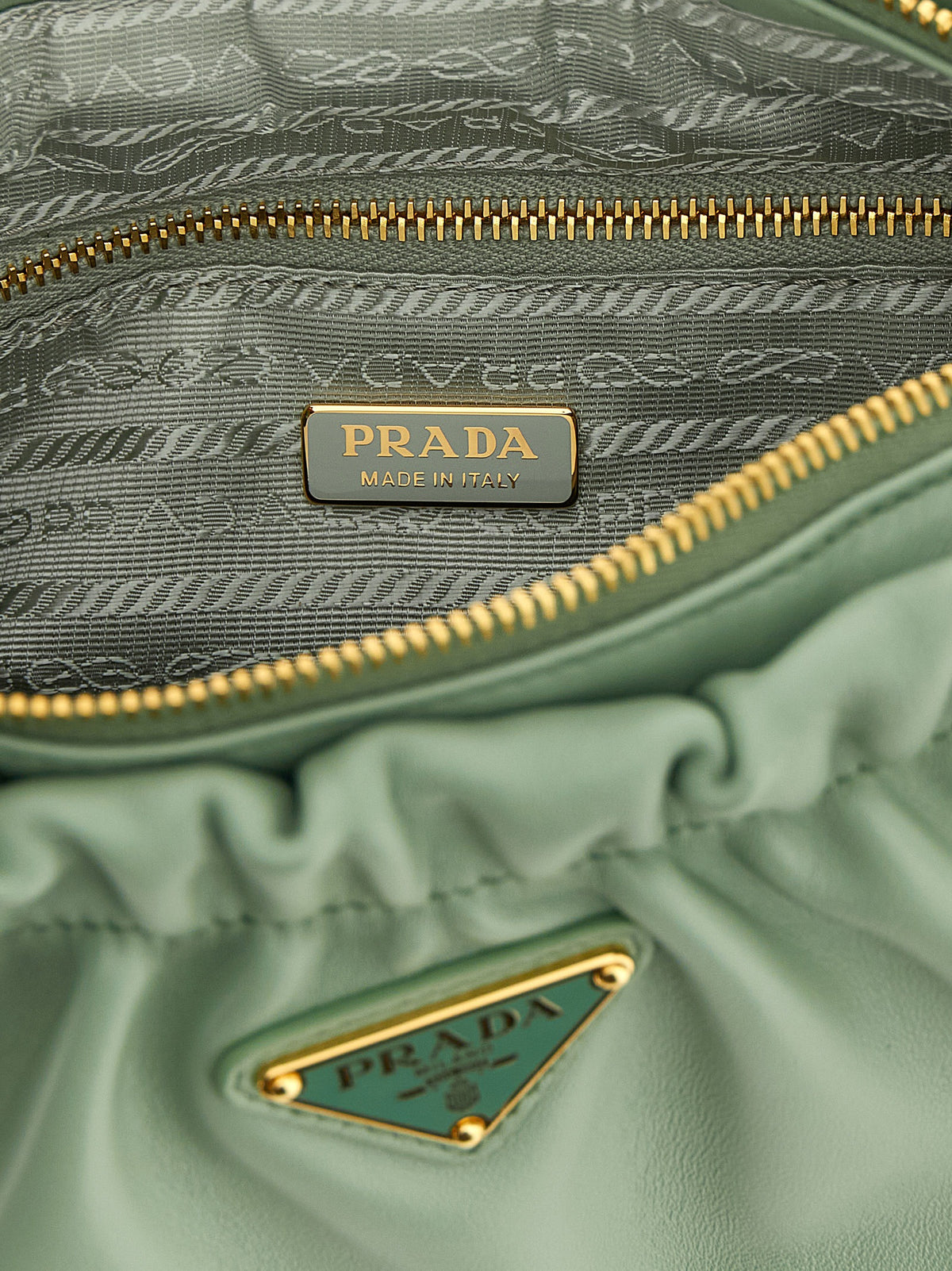 Prada Bicolor Lamb Leather Shoulder Bag