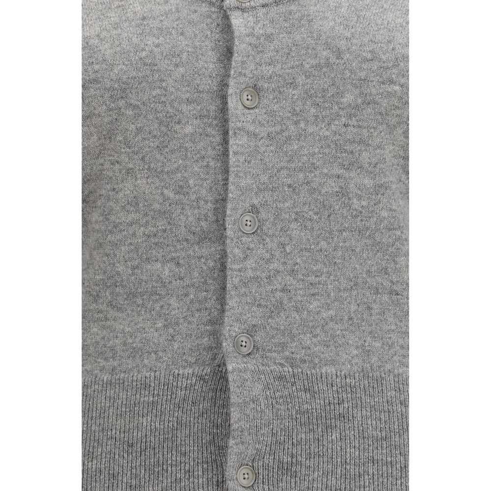 Extreme Cashmere Women's Regular Fit Slim Crew Neck &Scoop Cashmere Cardigan - Gray