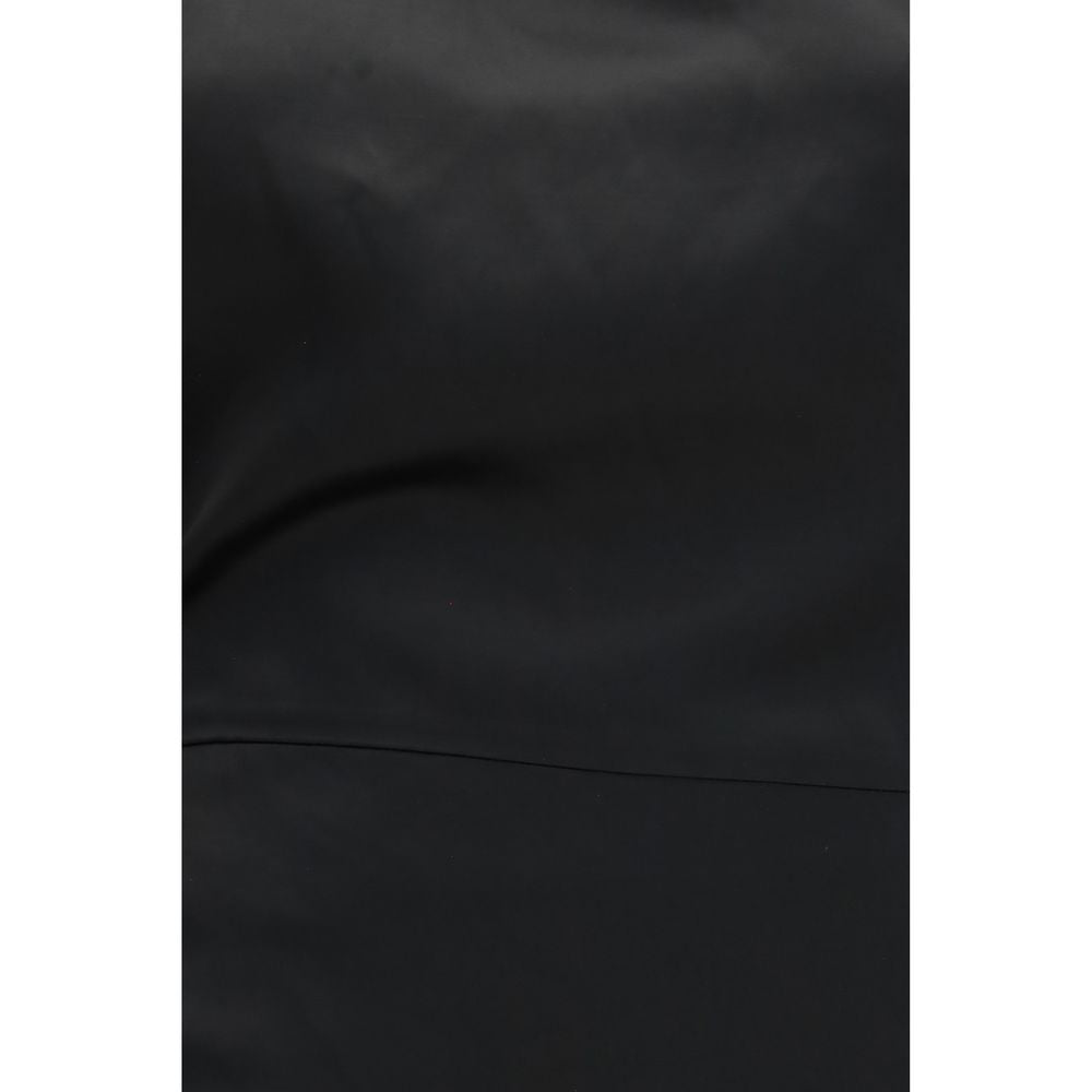 Khaite Women's Cocktail Long-Sleeve Acetate Ramie & Satin Knee Long Dress - Black