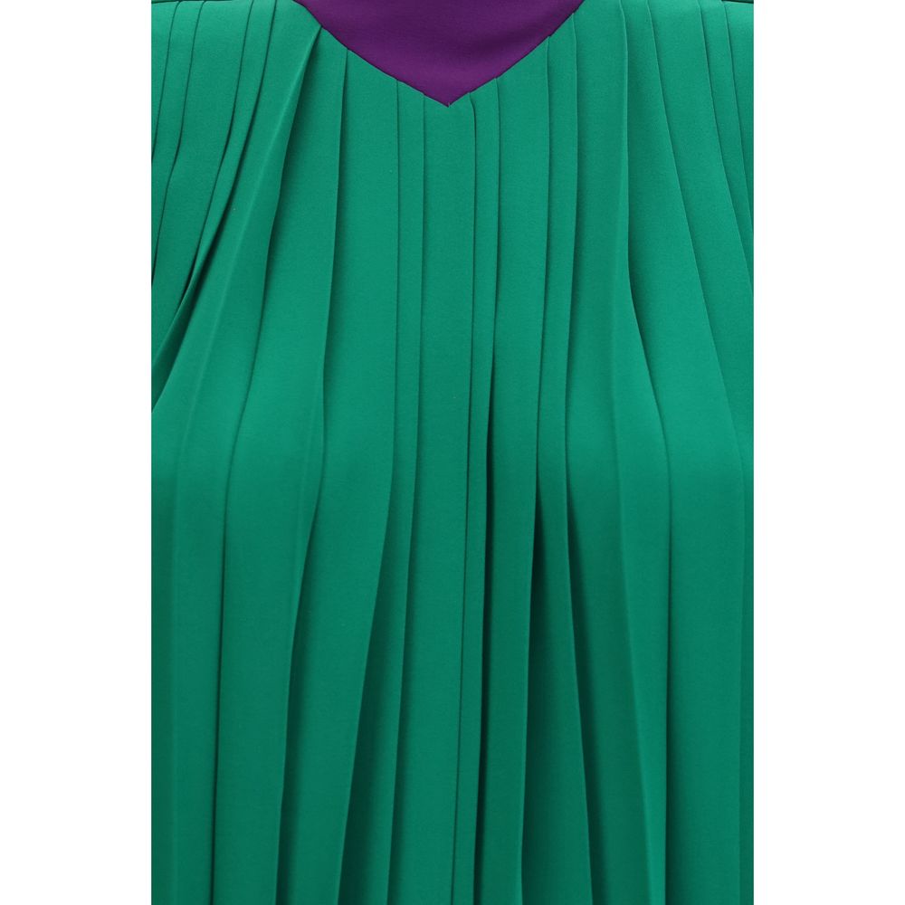 Shirt by Valentino Garavani for women in silk bicolour showcases a sharp silhouette, elegantly detailed with a sharp and sharp .