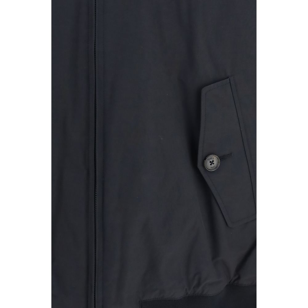 Baracuta Men's Thermal Harrington Viscose Polyester Cotton Bomber Jacket - Black Tartan