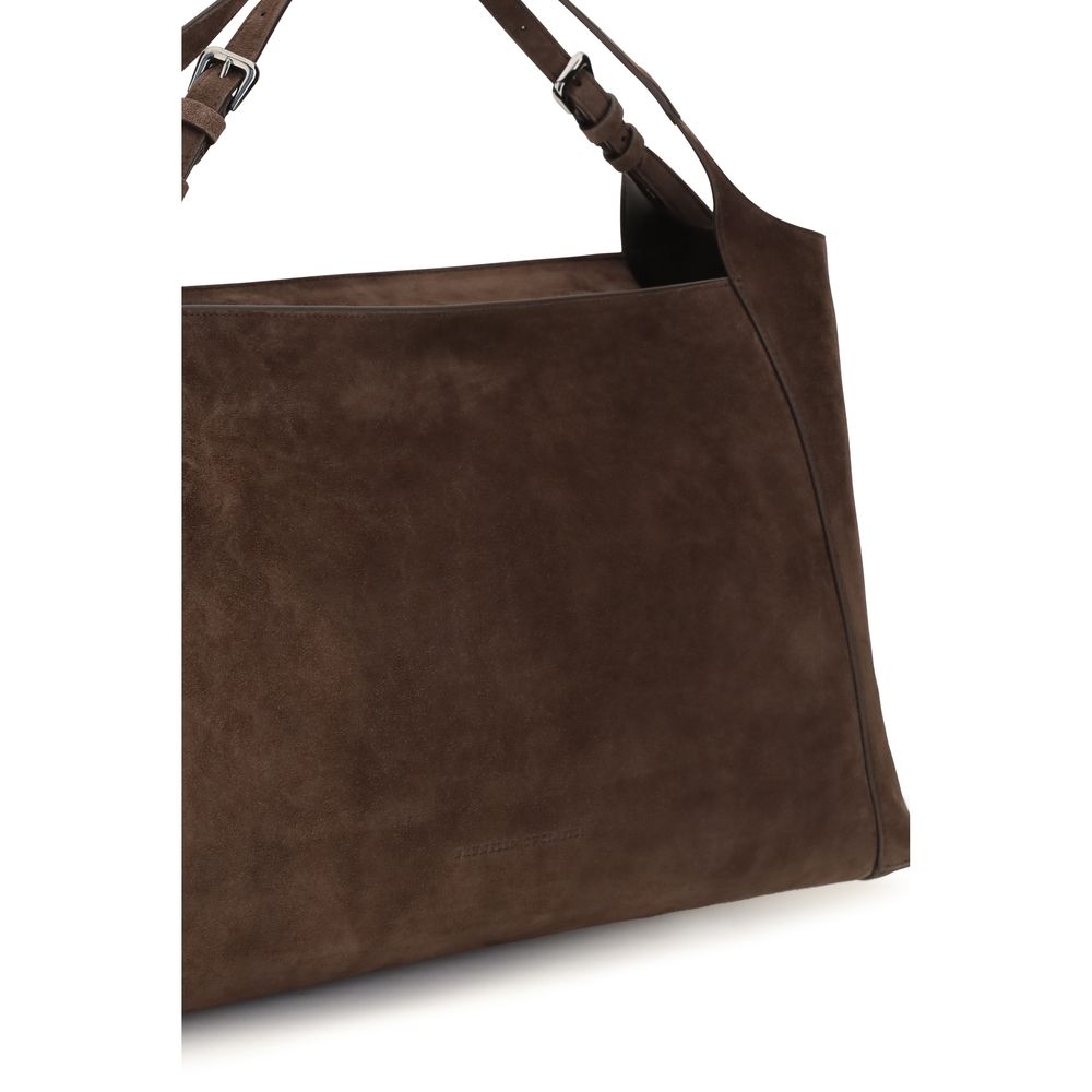 Brunello Cucinelli Leather Metal & Suede Compact Shoulder Handbag - Brown