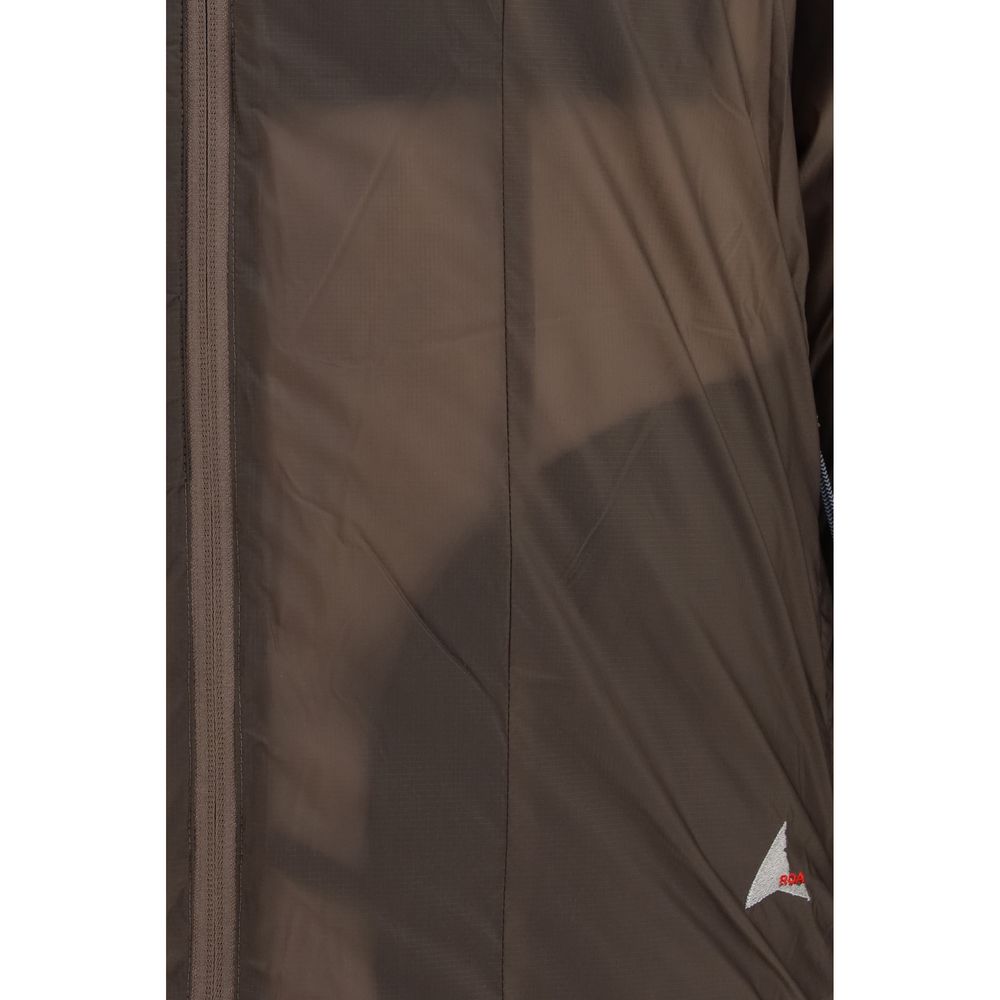 ROA Men's Lightweight Down Duck Thermal Nylon & Duck-Down Hooded Puffer Jacket - Brown