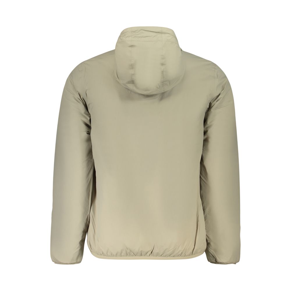 Hooded Windbreaker Jacket by K-WAY for men in polyamide green showcases a modern silhouette, integrating breathable-design, water-resistant, windproof, pockets & hooded and a modern for a sophisticated finish.