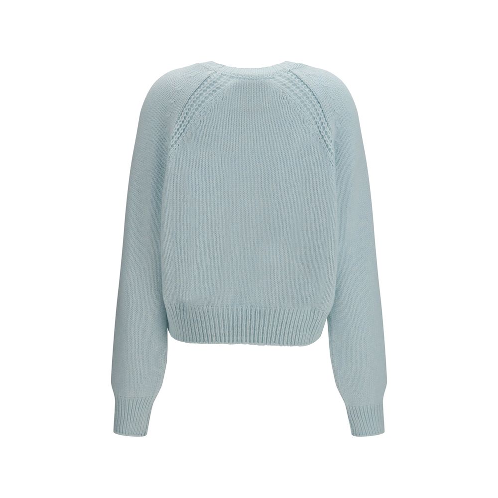 SA SU PHI Women's Regular Fit Crew Neck Cashmere Sweater - Blue