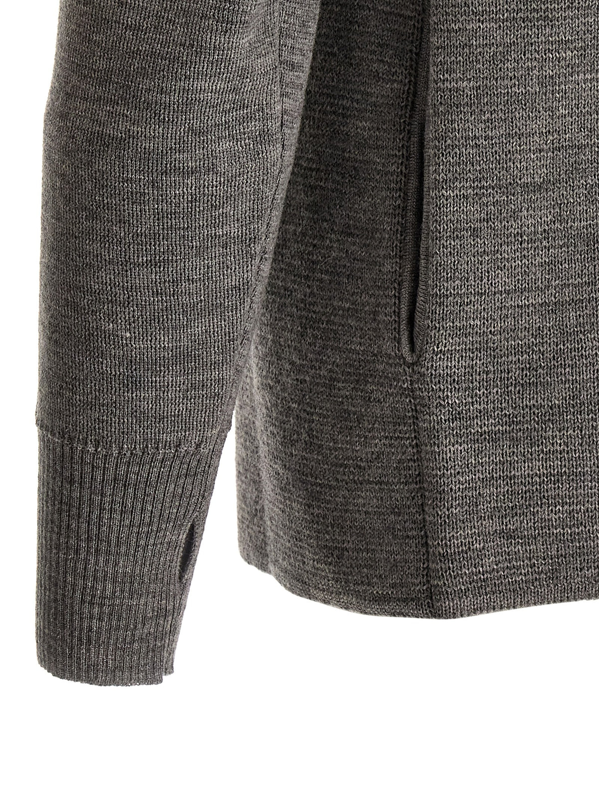 MA'RY'YA Gray Virgin Wool Cardigan
