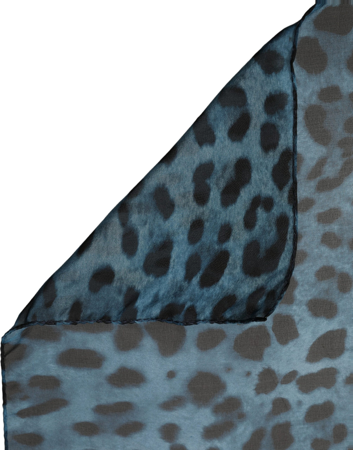 Dolce & Gabbana Blue Leopard Print Silk Square Foulard Scarf