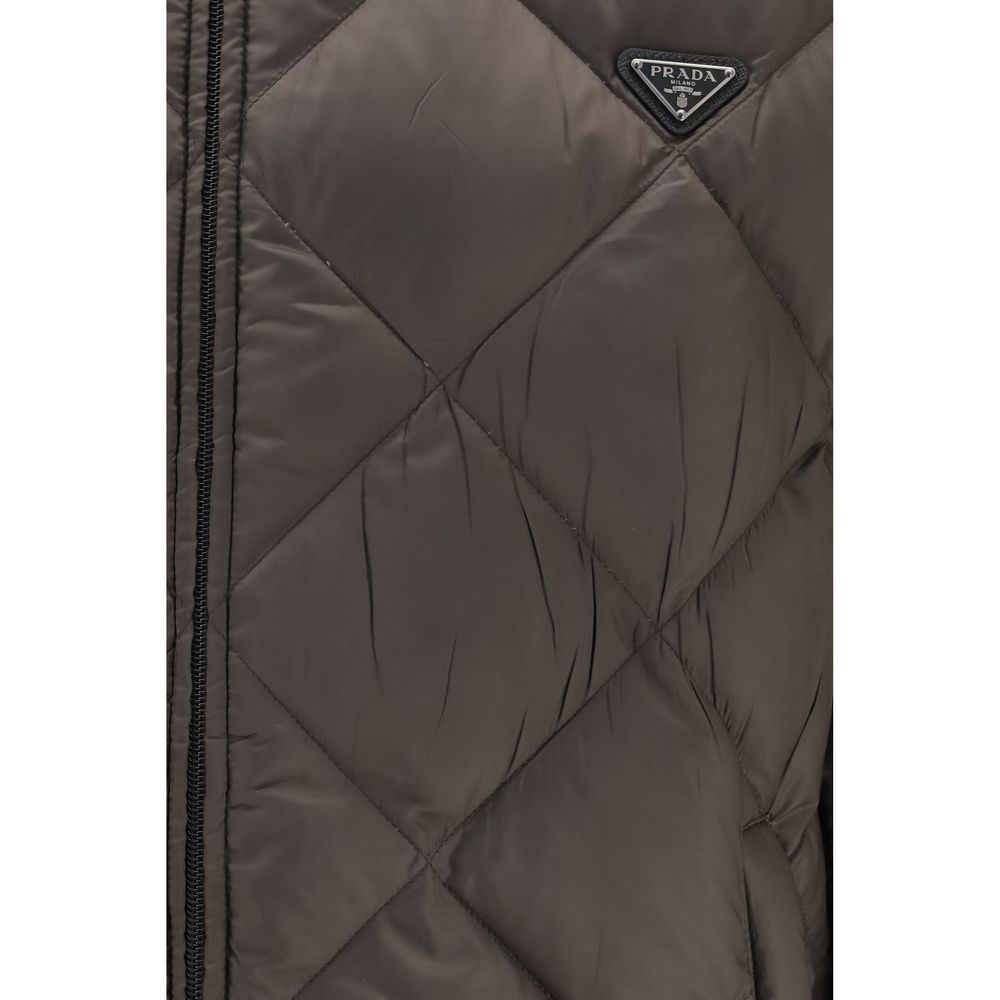 Prada Men's Insulated Down Goose Nylon Polyester & Puffer Jacket - Bicolour