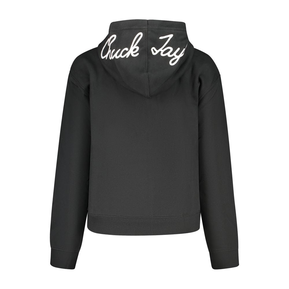 Converse Women's Regular Fit Cotton Sweatshirt Hoodie - Black