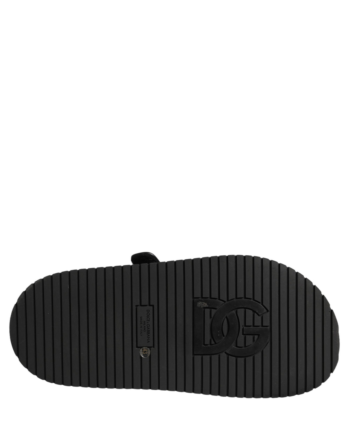 Dolce & Gabbana Black DG Logo Sandals Flats Slippers Shoes