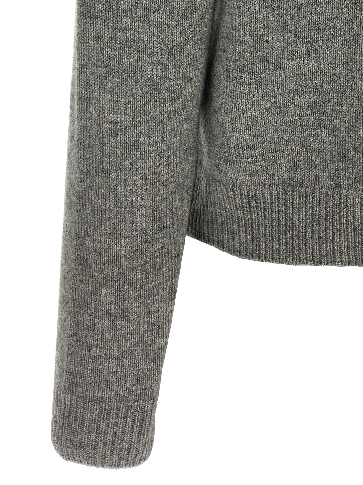 Max Mara Women's Crop Top Cropped Cashmere Cardigan - Gray Patterned Argyle