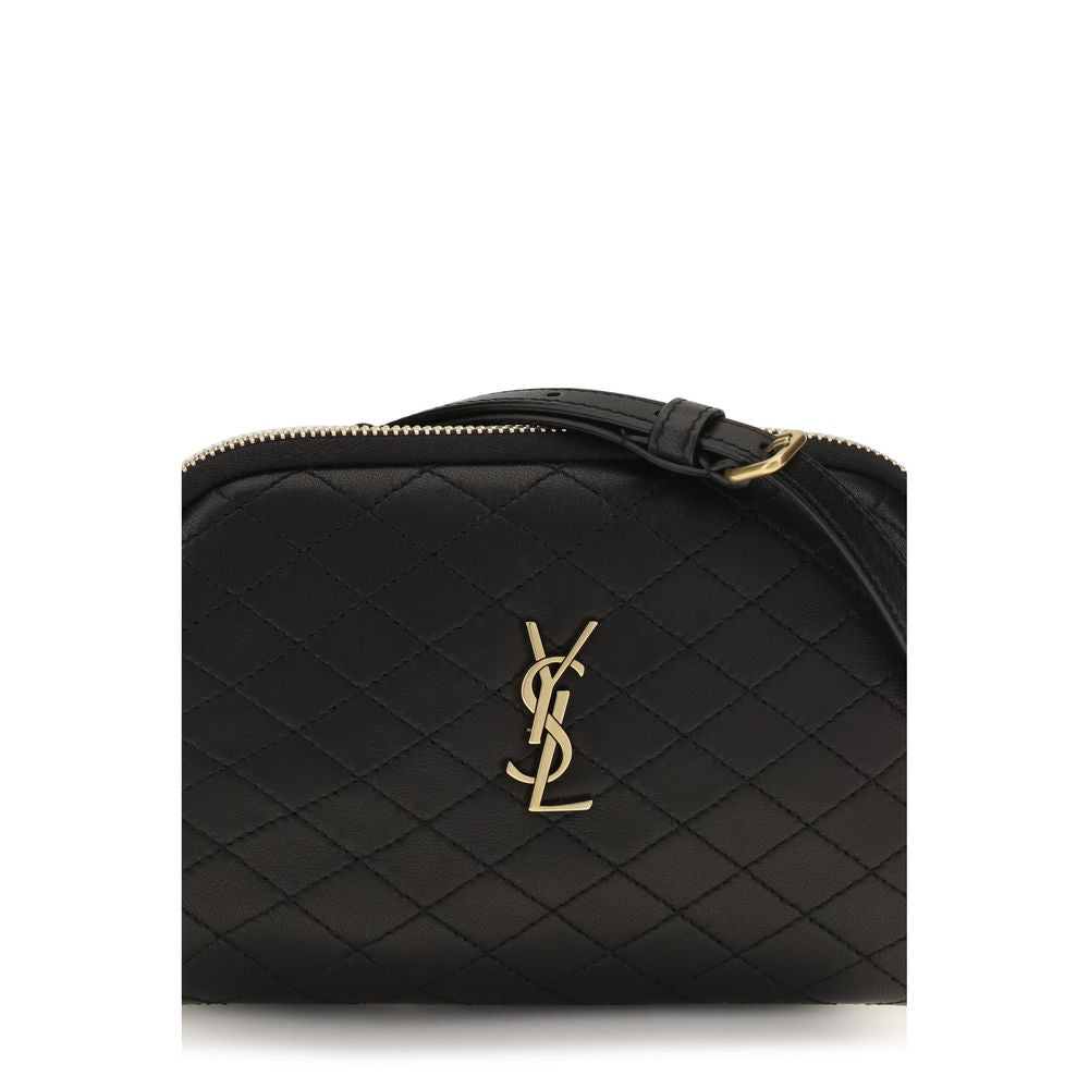 Crossbody Camera Shoulder Bag by Saint Laurent for women in lambskin & calf leather black, bronze & signature features an effortlessly chic silhouette with a secure , ample , and versatile crossbody-strap, shoulder-strap & adjustable-strap for effortlessly chic everyday luxury.