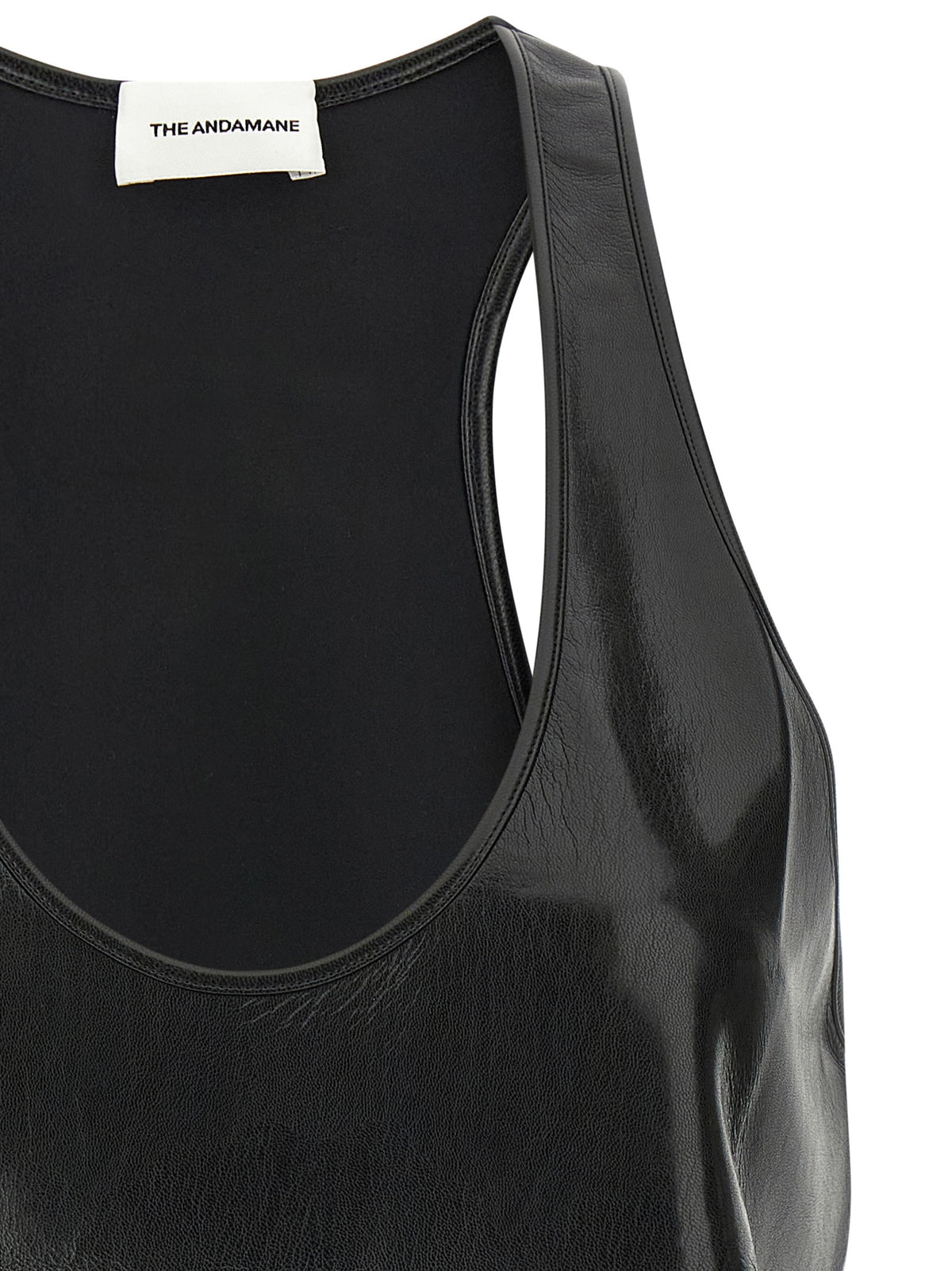 The Andamane Black Polyester Sleeveles T-Shirt