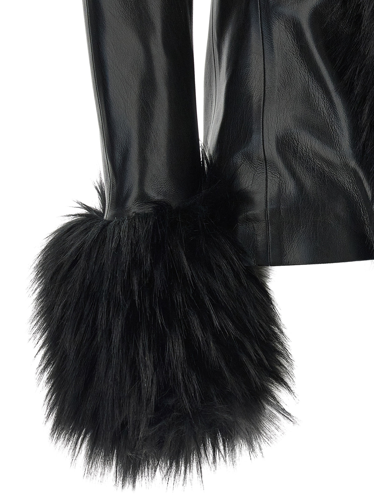 The Andamane Black Polyester Leather Jacket