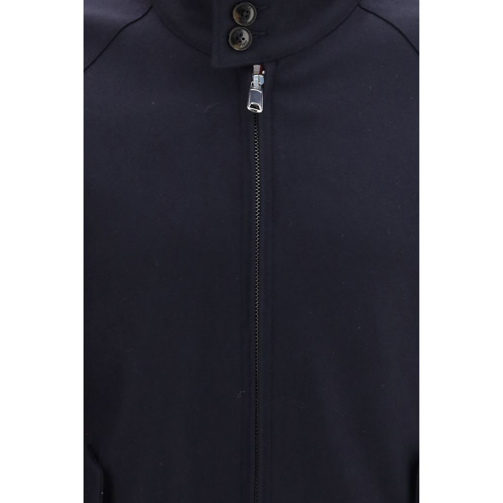 Baracuta Men's Padded Harrington Polyamide Cashmere & Goat Leather Jacket - Blue Tartan Signature