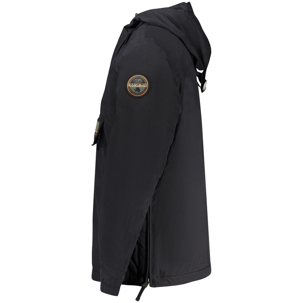 Napapijri Men's Polyamide Hooded Windbreaker Jacket - Black
