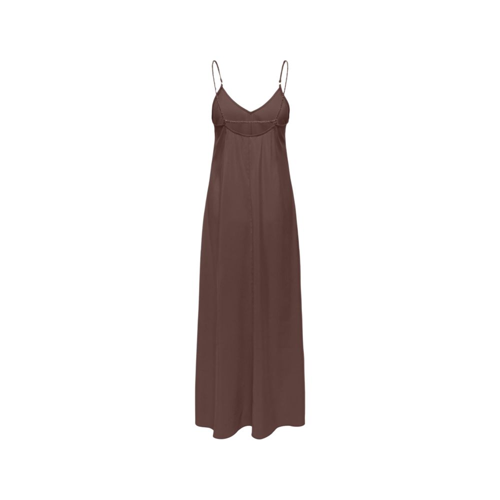 Only Brown Viscose Long Dress