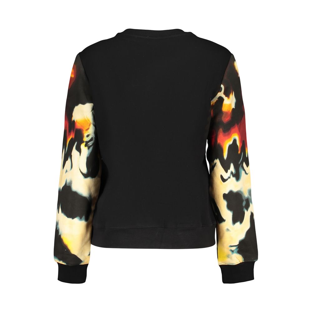 Desigual Women's Crew Neck Cotton Sweatshirt - Black Print