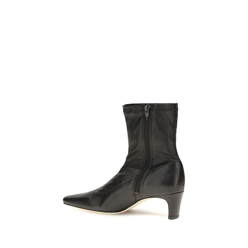 Staud Black Calf Leather Bos Taurus Ankle Boots