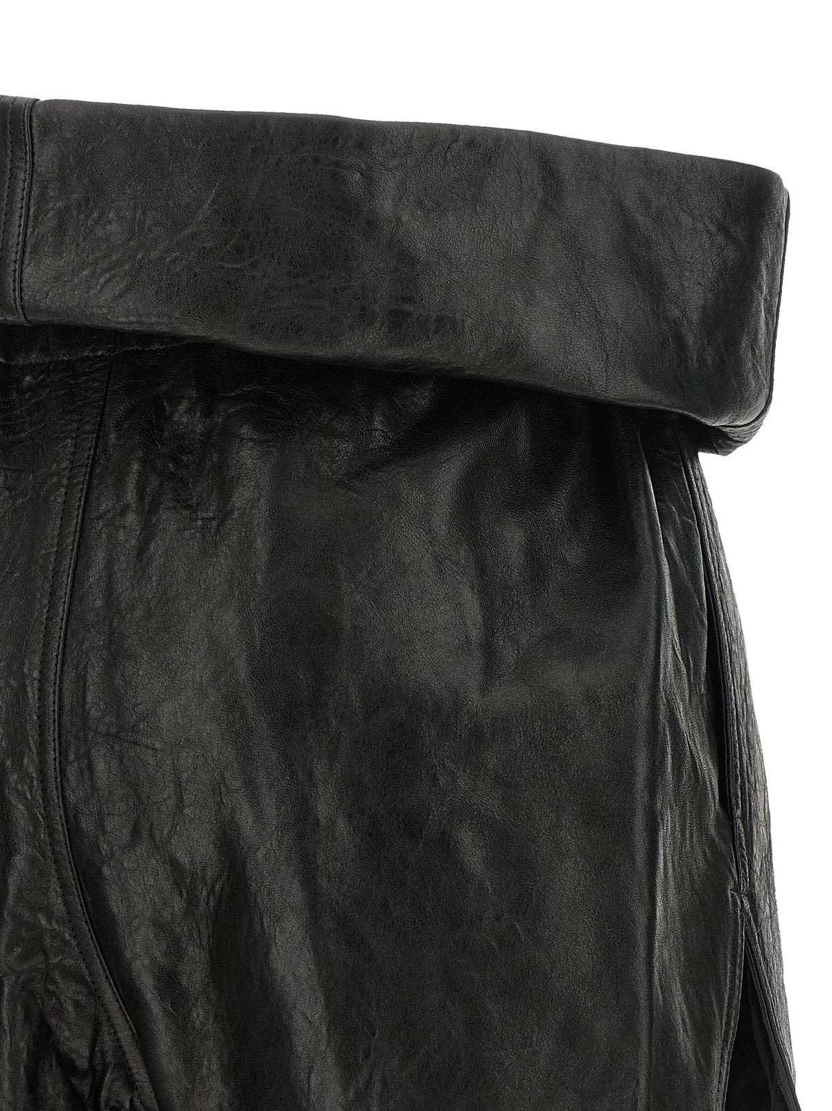 Rick Owens Women's Lamb Leather Bermuda Shorts - Black Natural