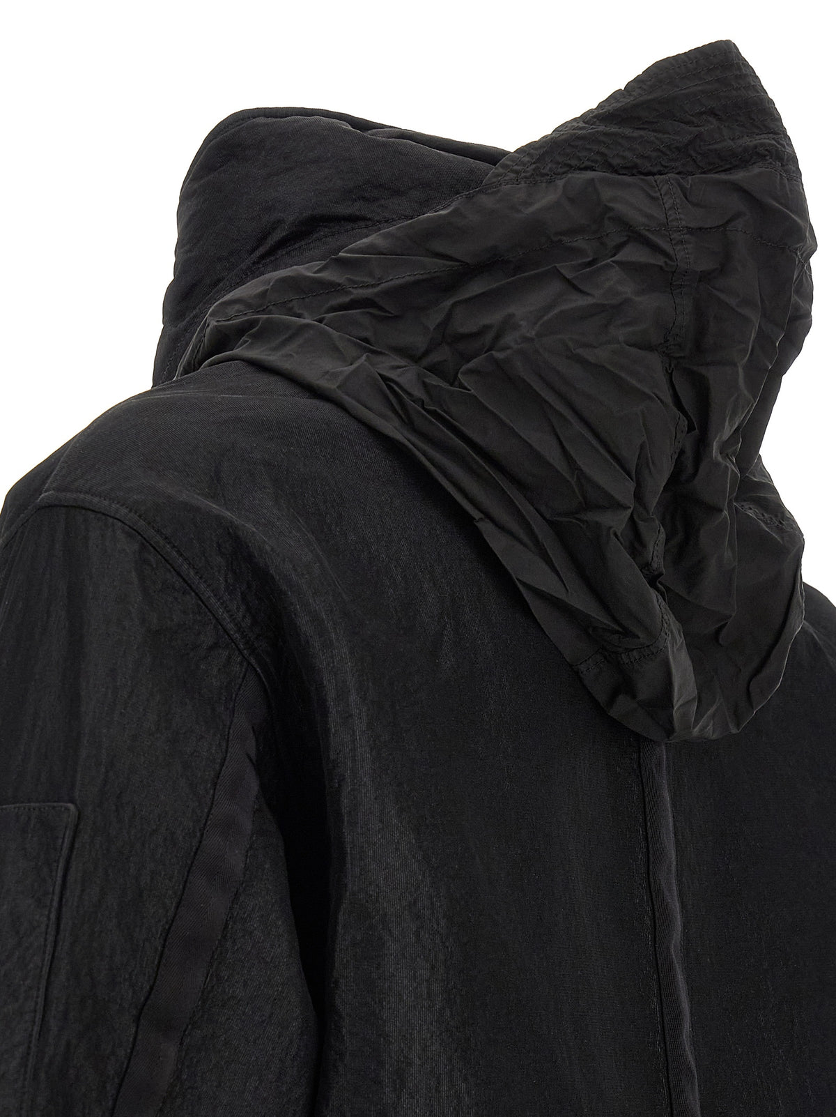 C.P. Company Men's Reversible Polyurethane Polyamide & Mesh Hooded Windbreaker Jacket - Black Signature