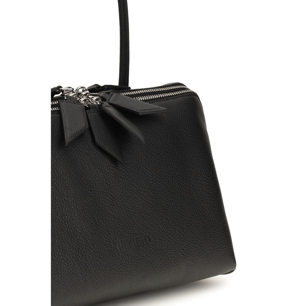 The Attico Bos Taurus Calf Patent & Suede Leather Shoulder Bag - Black