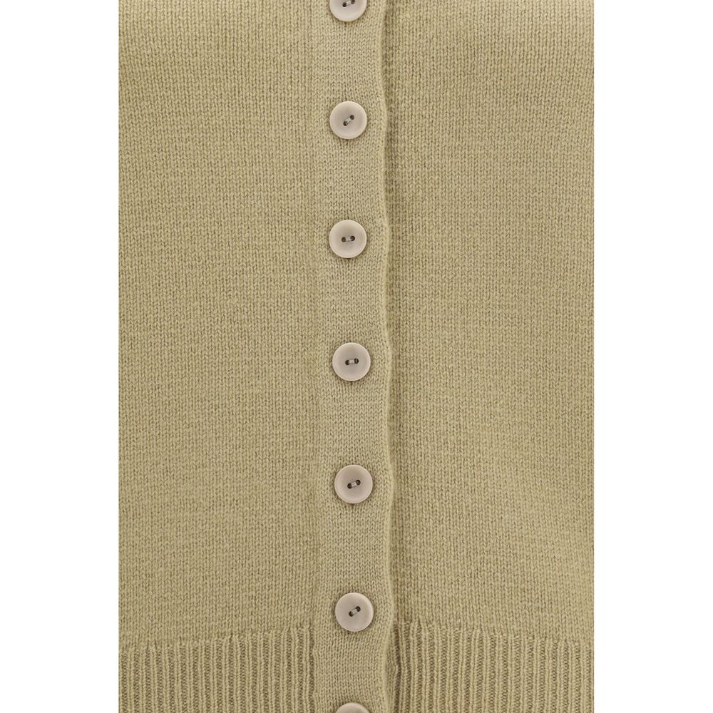 Lemaire Women's Straight Regular Fit Crew Neck Cashmere Cardigan - Beige