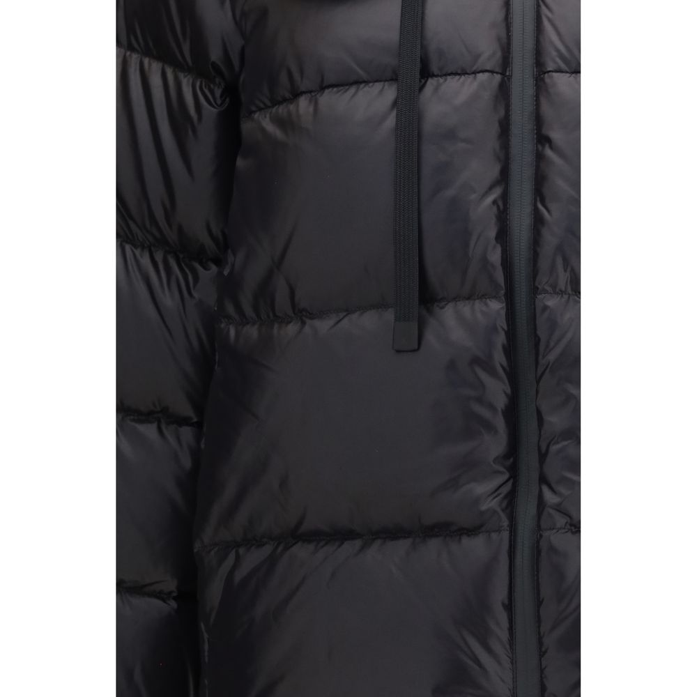 Peuterey Women's Lightweight Duck Down Padded Windproof Polyamide & Hooded Overcoat - Black Natural